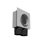 Round Ceiling Register with cover, 2-port Exhaust